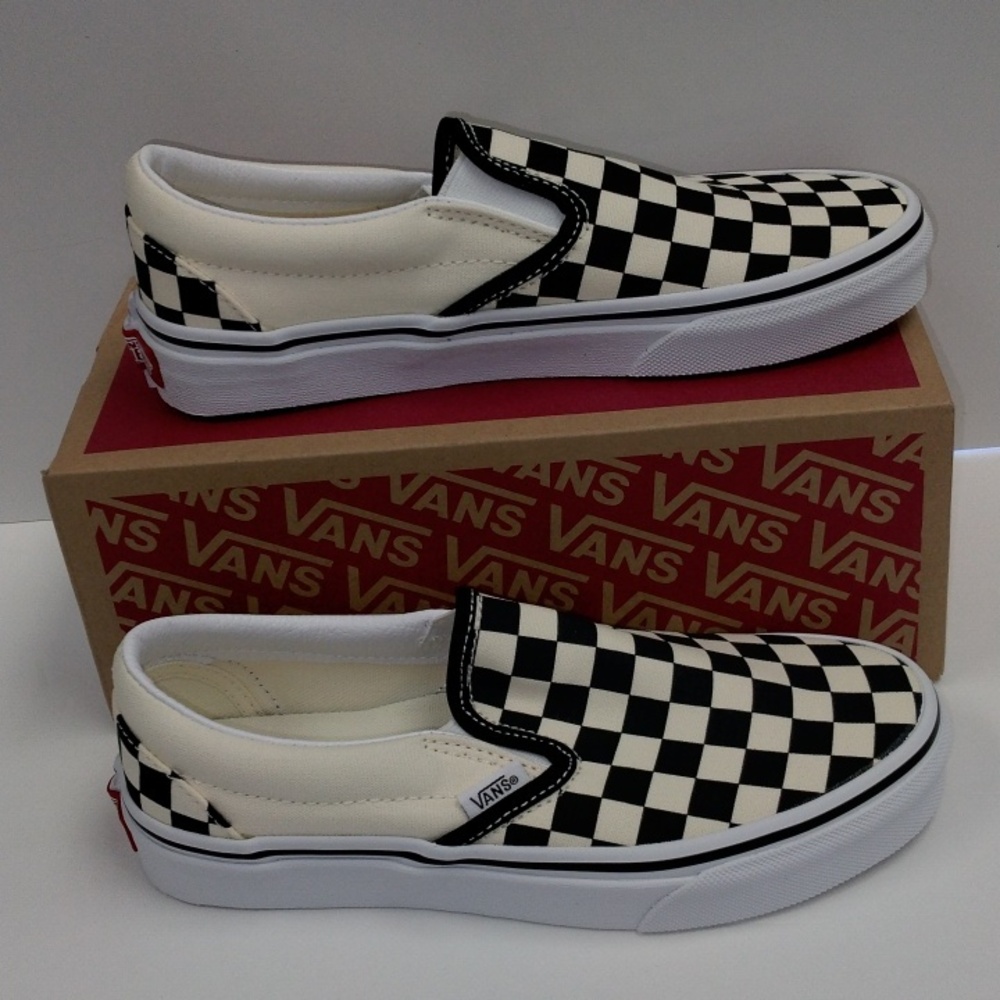Vans Checkered Black and white slip on